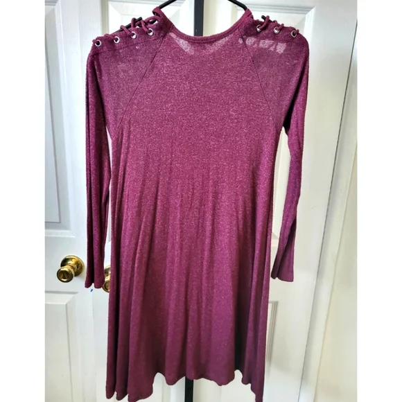 American Eagle Outfitters | Dresses | American Eagle Outfitters Soft Sexy  Plum Plush Dress With Shoulder Ribbons | Poshmark
